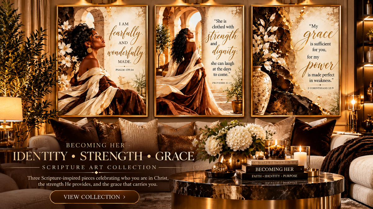 Becoming Her: Identity • Strength • Grace Scripture Art Collection